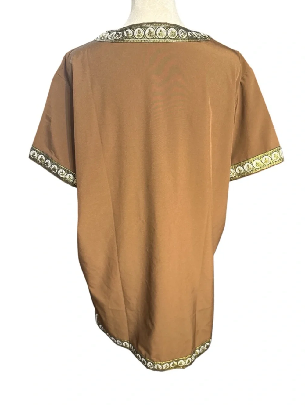 Brown Embroidered V-Neck Women’s Top - Picture 3 of 9
